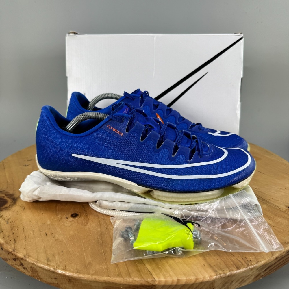 Nike Air Zoom Maxfly Mens Size 8 Track & Field Sprint w/Spikes & Bag Racer Blue